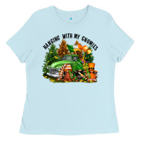 Baby Blue St. Patricks Day hanging with my gnomies Ladies Tee - FaDigitalArtStudio