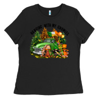 Black St. Patricks Day hanging with my gnomies Ladies Tee - FaDigitalArtStudio