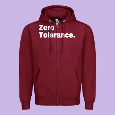 Zero Tolerance Zipper Hoodie Designed By Artisfamous
