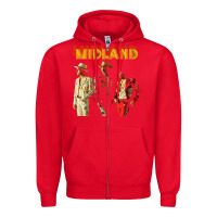 Red midland Zipper Hoodie - artisFamous