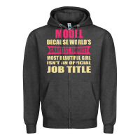 Charcoal Heather model funniest isn't a jobtitle Zipper Hoodie - artisFamous