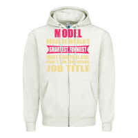 Oatmeal Heather model funniest isn't a jobtitle Zipper Hoodie - artisFamous