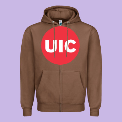 University Of Illinois At Chicago Circle Zipper Hoodie Designed By Artisfamous