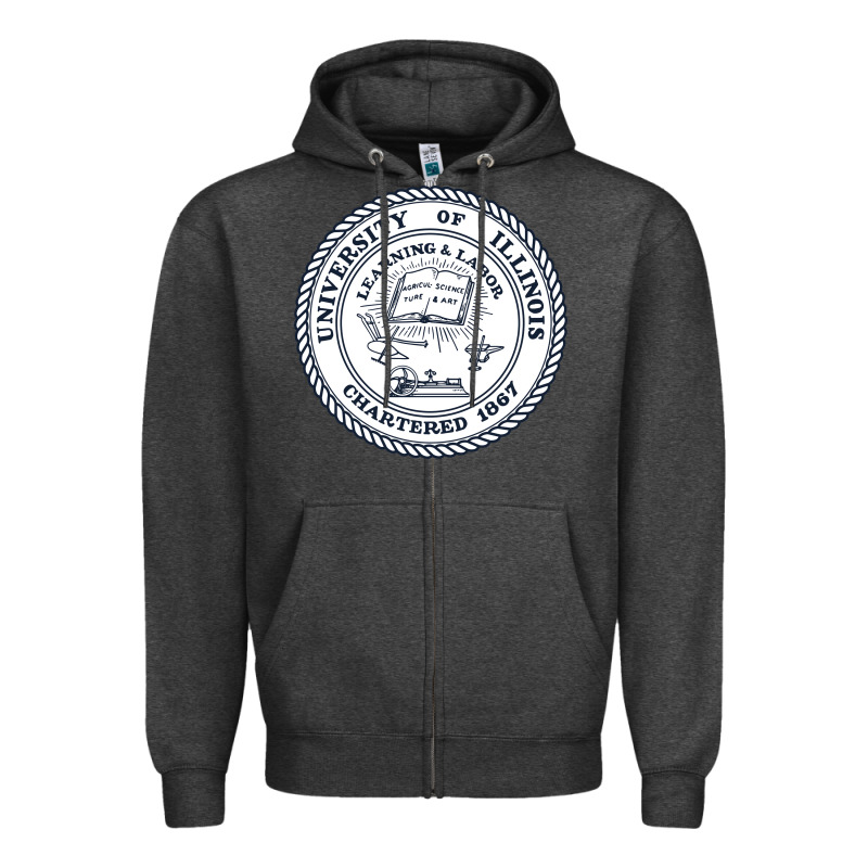 University Of Illinois Zipper Hoodie by artisFamous | Teevron