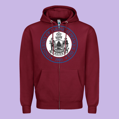 University Of Maine At Presque Isle Zipper Hoodie Designed By Artisfamous