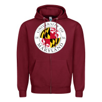 Burgundy university of maryland Zipper Hoodie - artisFamous