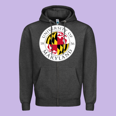 University Of Maryland Zipper Hoodie Designed By Artisfamous
