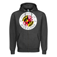 Charcoal Heather university of maryland Zipper Hoodie - artisFamous