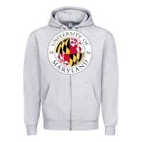Heather Grey university of maryland Zipper Hoodie - artisFamous