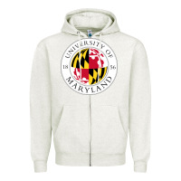 Oatmeal Heather university of maryland Zipper Hoodie - artisFamous