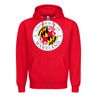 Red university of maryland Zipper Hoodie - artisFamous