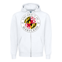 White university of maryland Zipper Hoodie - artisFamous