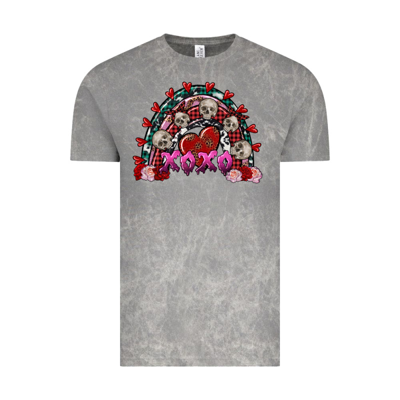 Skull Xoxo Rainbow Valentine's Day Vintage Tee by FaDigitalArtStudio | Teevron