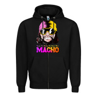 Black randy wrestler Zipper Hoodie - artisFamous