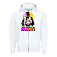 White randy wrestler Zipper Hoodie - artisFamous