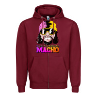 Burgundy randy wrestler Zipper Hoodie - artisFamous