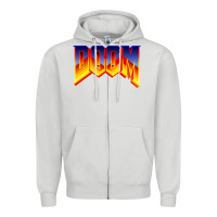 Dove Grey doom video game Zipper Hoodie - artisFamous
