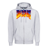 Heather Grey doom video game Zipper Hoodie - artisFamous