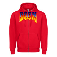 Red doom video game Zipper Hoodie - artisFamous