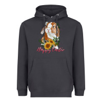 Smoke Happy easter with bunny and sunflowers Heavyweight Hoodie - RanaPortraitStore