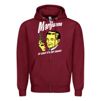 Burgundy smoking marijuana Zipper Hoodie - artisFamous