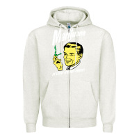 Oatmeal Heather smoking marijuana Zipper Hoodie - artisFamous