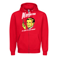 Red smoking marijuana Zipper Hoodie - artisFamous