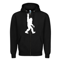 Black funny bigfoot rock and roll t shirt for sasquatch believers Zipper Hoodie - artisFamous