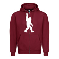 Burgundy funny bigfoot rock and roll t shirt for sasquatch believers Zipper Hoodie - artisFamous