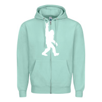 Seafoam funny bigfoot rock and roll t shirt for sasquatch believers Zipper Hoodie - artisFamous