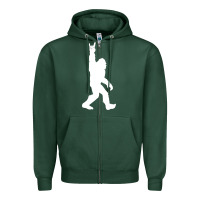 Sports Green funny bigfoot rock and roll t shirt for sasquatch believers Zipper Hoodie - artisFamous