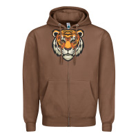 Chestnut tiger vector face Zipper Hoodie - artisFamous