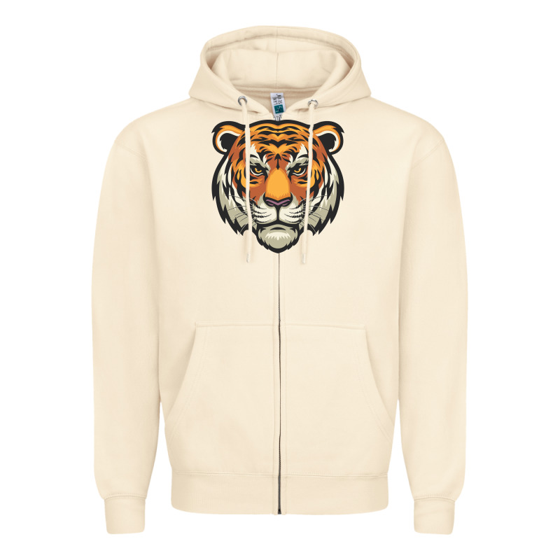 Tiger Vector Face Zipper Hoodie by artisFamous | Teevron