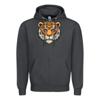 Smoke tiger vector face Zipper Hoodie - artisFamous