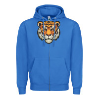 True Royal tiger vector face Zipper Hoodie - artisFamous