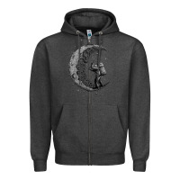 Charcoal Heather digging the moon Zipper Hoodie - artisFamous