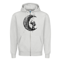 Dove Grey digging the moon Zipper Hoodie - artisFamous