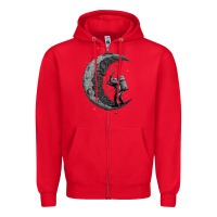 Red digging the moon Zipper Hoodie - artisFamous