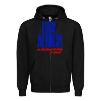 Black USA Zipper Hoodie - artisFamous