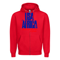 Red USA Zipper Hoodie - artisFamous