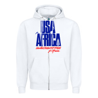 White USA Zipper Hoodie - artisFamous