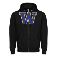 Black washington Zipper Hoodie - artisFamous