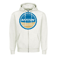 Oatmeal Heather Barton Community College Zipper Hoodie - artisFamous