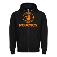 Black Resto Popeyes Art Zipper Hoodie - artisFamous