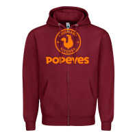 Burgundy Resto Popeyes Art Zipper Hoodie - artisFamous