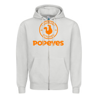 Dove Grey Resto Popeyes Art Zipper Hoodie - artisFamous