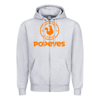 Heather Grey Resto Popeyes Art Zipper Hoodie - artisFamous
