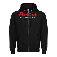 Black Resto Portillo's Zipper Hoodie - artisFamous