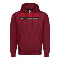 Burgundy Resto Portillo's Zipper Hoodie - artisFamous