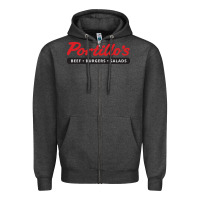 Charcoal Heather Resto Portillo's Zipper Hoodie - artisFamous